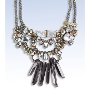 BaubleBar Antiqued Gold-Tone 'Imelda' Multi-Stone & Crystal Bib Necklace